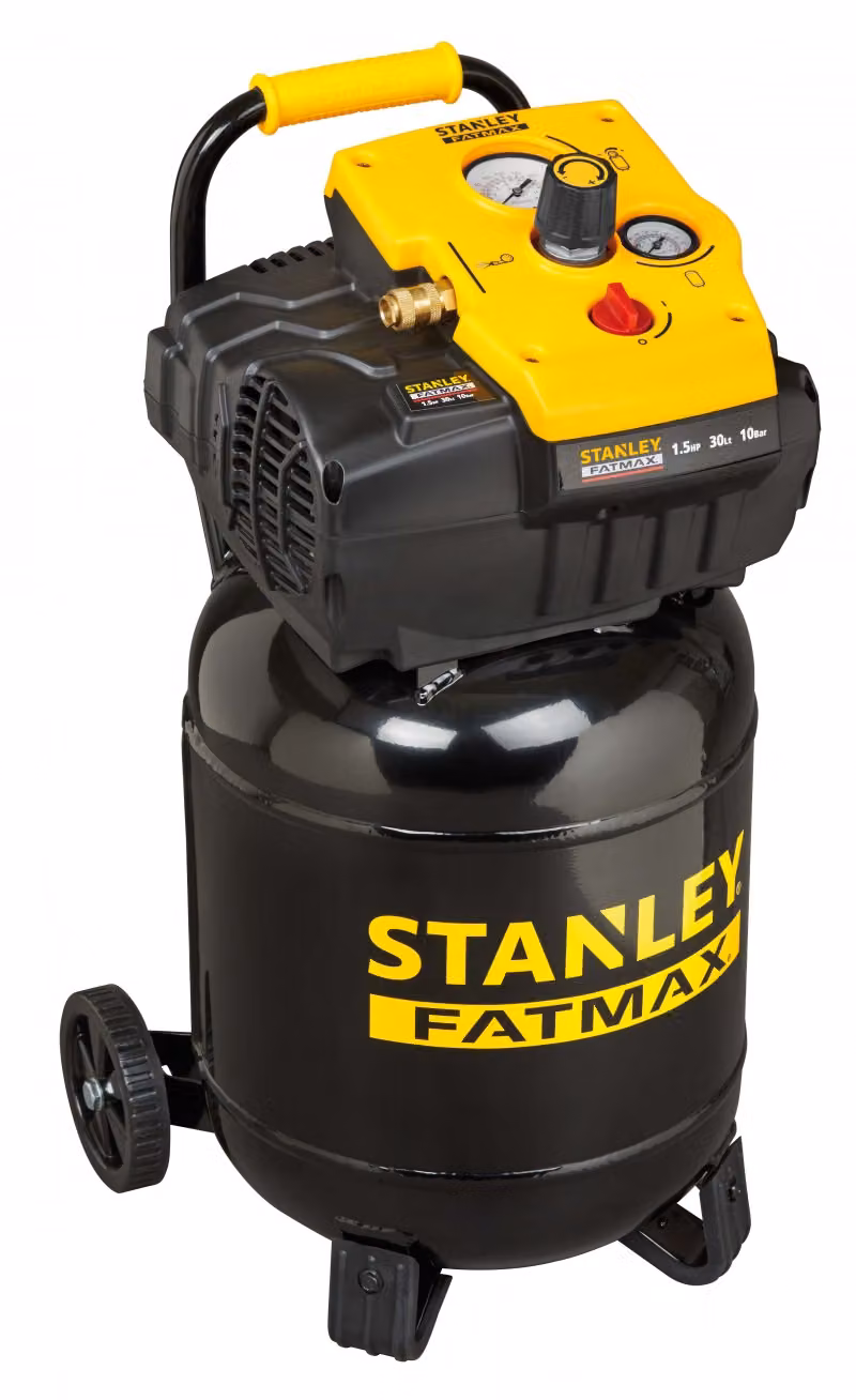 Stanley Compressor TAB 200/10/30VW FM - Compressore d'aria 10Bar - 30L - 180L/min - senza olio - con maniglia e ruote - nero
