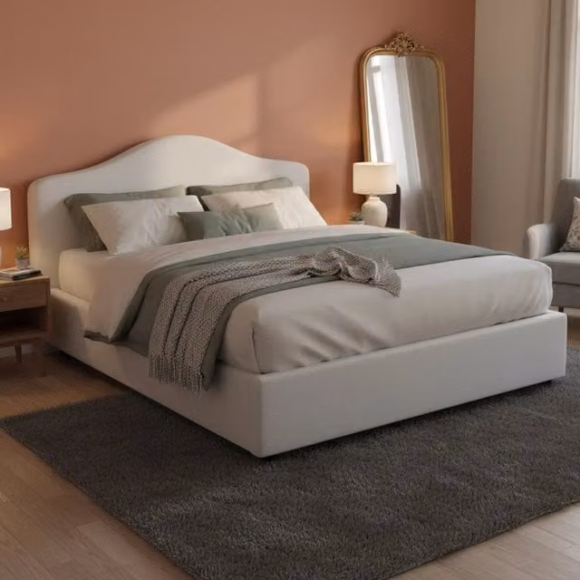 Letto Matrimoniale Akym Talamo Italia con Materasso in Schiuma e Base a Alzata, Bianco, 160x200 cm – 1