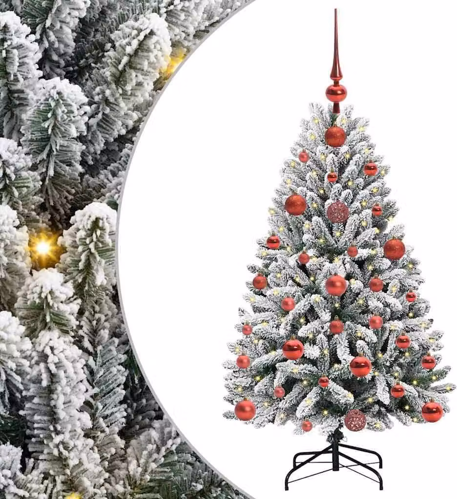 Albero di Natale artificiale con 150 LED Verde e Bianco 120 cm