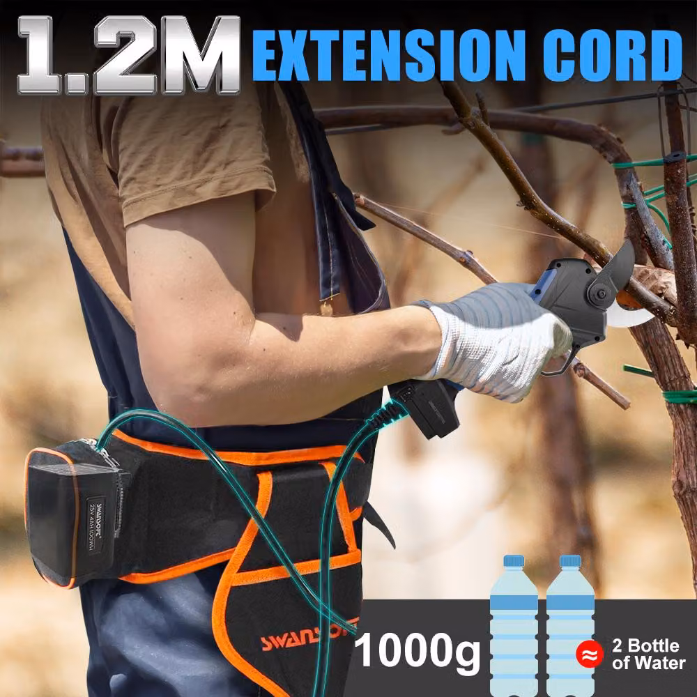 Potatura elettrica da 25V, 1150W - Lame Acciaio al carbonio - Ideale per alberi da frutto e vigneti