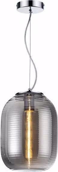 Lampada a sospensione Emily cromata 1xE27x40W in vetro, dimensioni: 120x23x23 cm, IP20 Reality