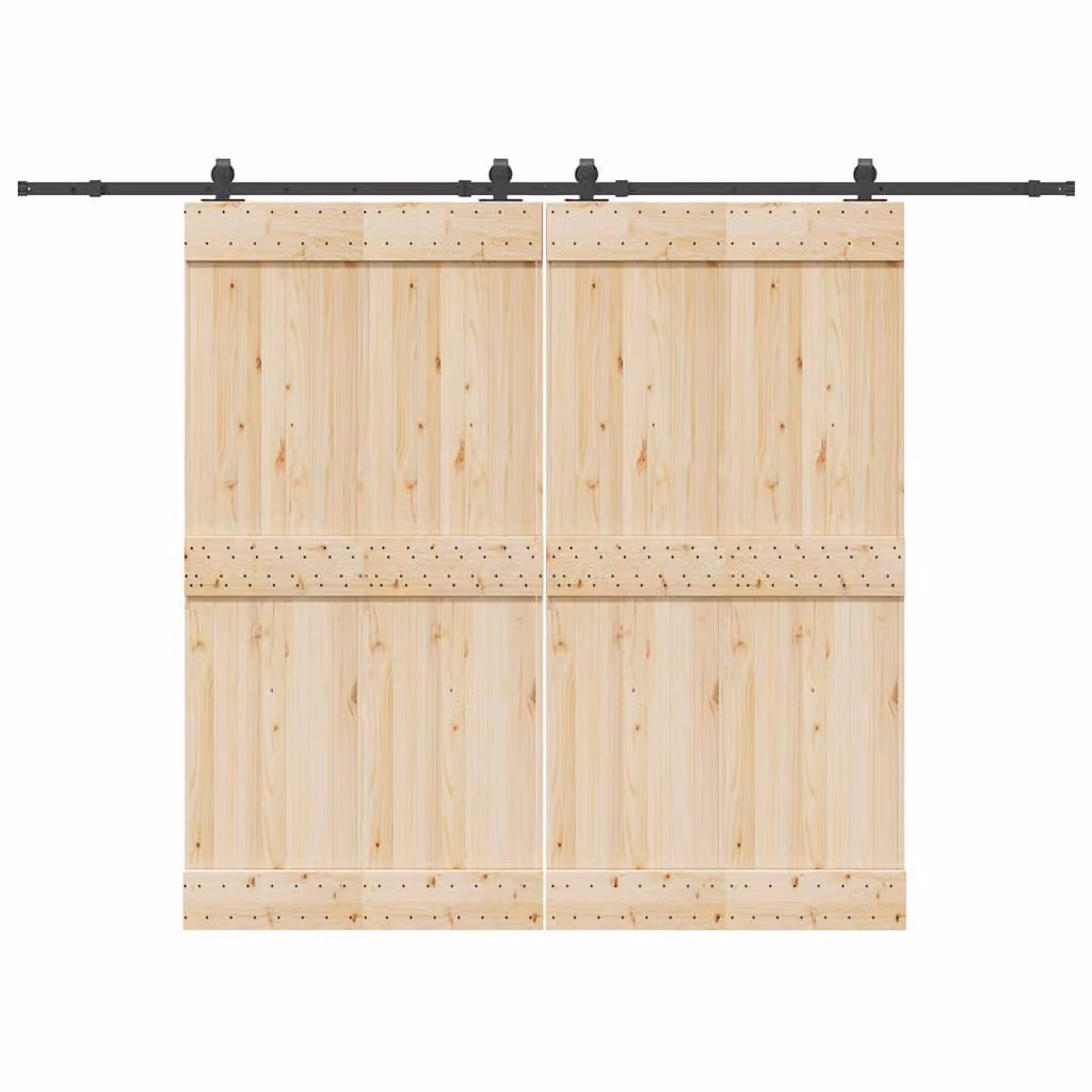 vidaXL Kit di Binari per Porte Scorrevoli in Acciaio Inox Nero Opaco