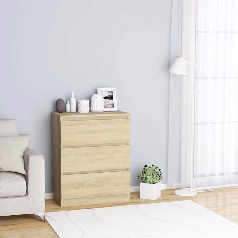 Credenza vidaXL in Rovere Sonoma e Legno Multistrato, L: 60 cm, P: 35 cm, H: 76 cm