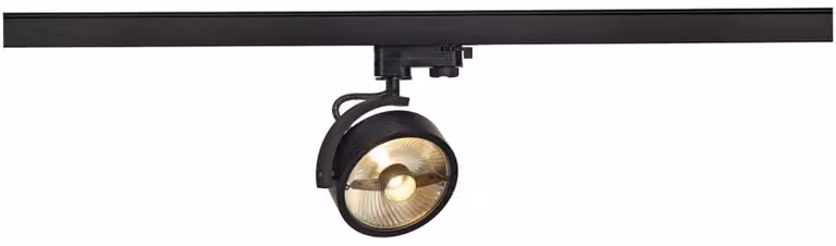 Faretto di design Kalu per sistema a binario trifase, Variante: Ø 120 x 180 mm, 75 W, nero