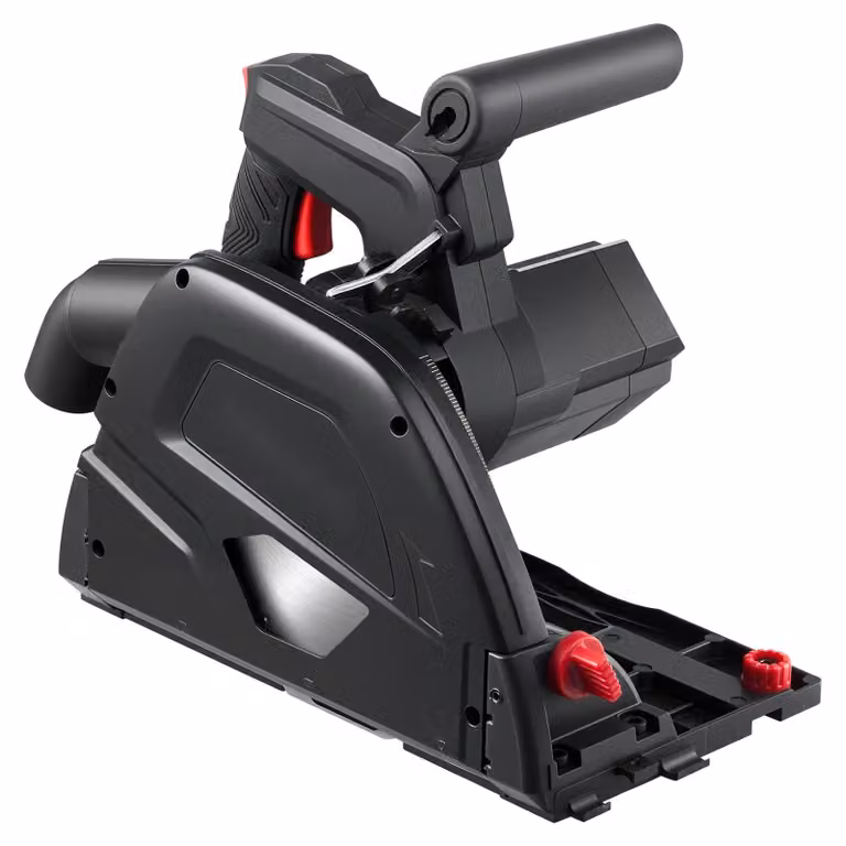 Sega a immersione - Sega circolare manuale 165 mm - Lama in metallo duro 48 denti - Angolo di taglio 0-45° - Profondità di taglio fino a 55 mm - Per legno e plastica - Guida non inclusa