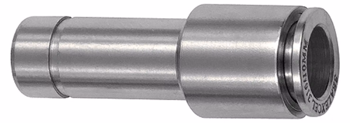 Raccordo diritto Riegler, nipplo 8 mm, rosso, tubo Ø 4, ES1.4404