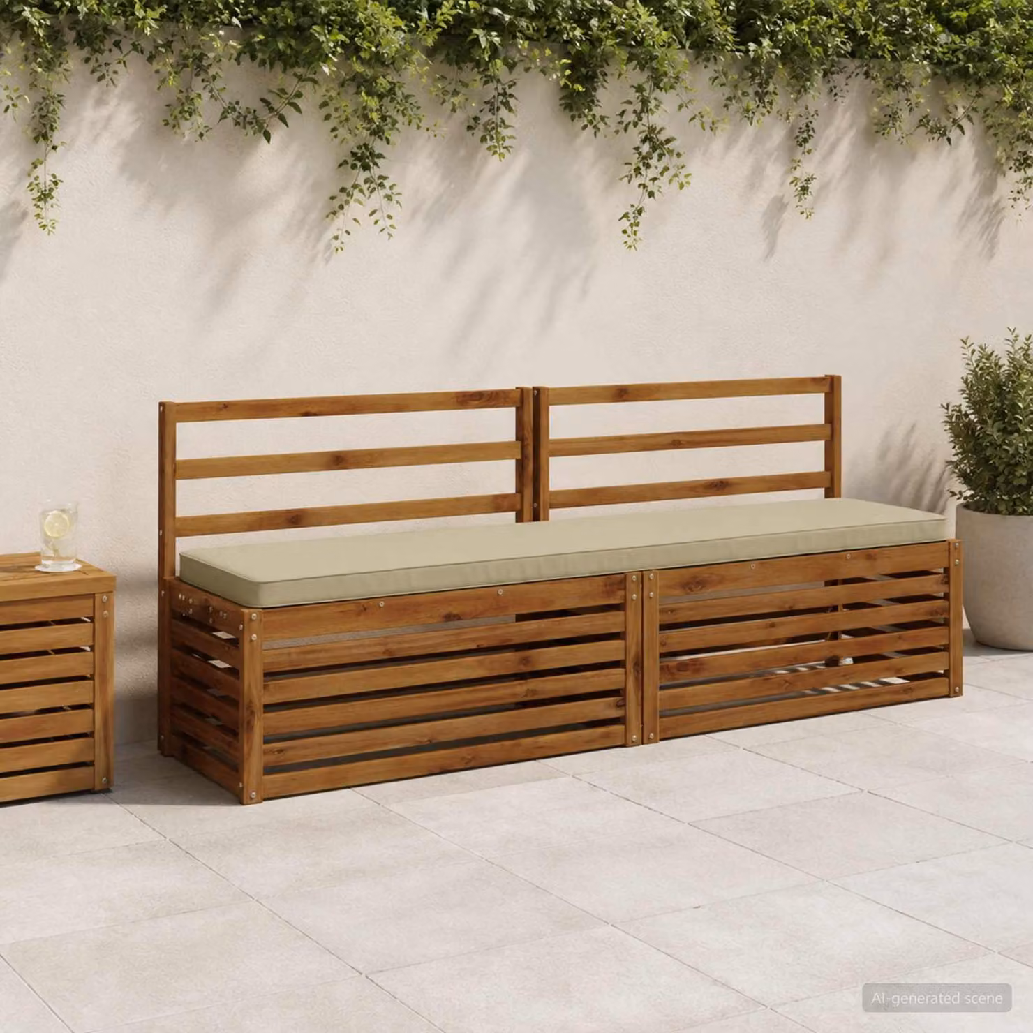 Cuscino per Panchina vidaXL VUGHT in Poliestere, Rivestimento Lavabile e Resistente ai Raggi UV, Disponibile in Verde o Beige