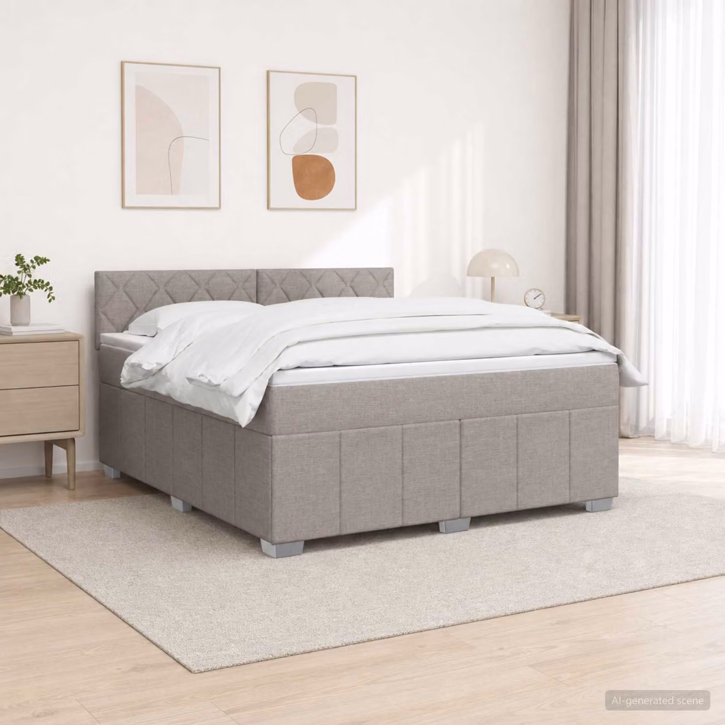 Letto box spring ibrido vidaXL con materasso a molle insacchettate e illuminazione sottostante, L/P: 180 x 200 cm