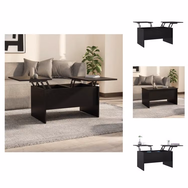 vidaXL Tavolino nero 80x50x42,5 cm in legno - Tavolini da caffè