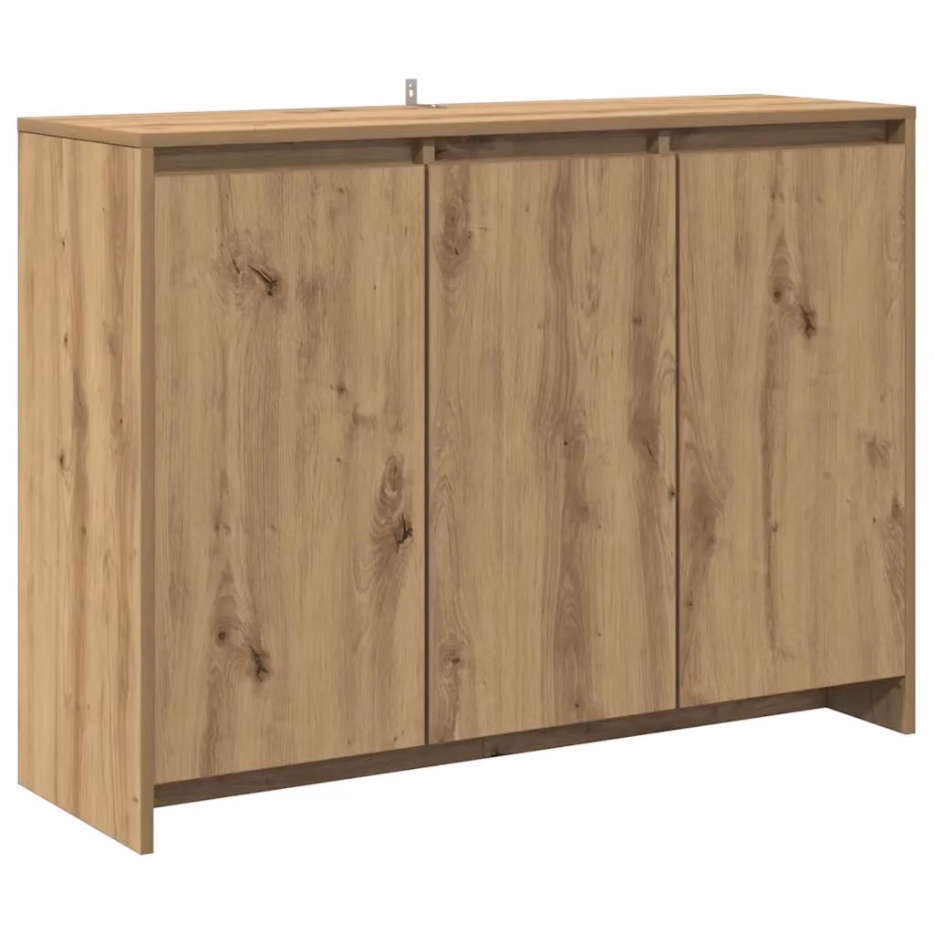 Credenza moderna vidaXL in MDF color rovere marrone L 102 cm, P 35 cm, H 75 cm – 2