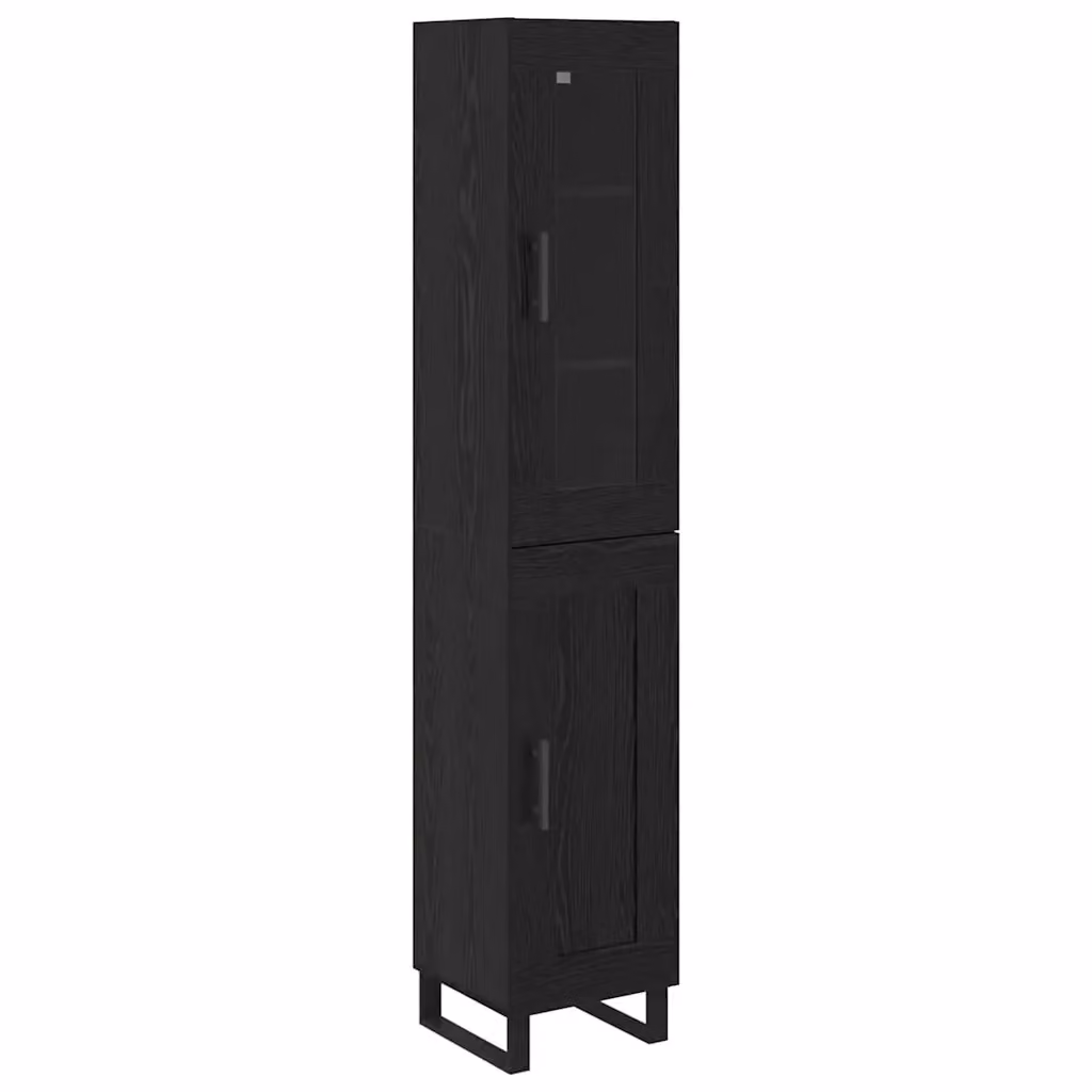 Credenza Buffet Armadio da Cucina e Sala da Pranzo vidaXL in Legno e Metallo, Nero e Marrone, L/P/H: 69,5 x 34 x 180 cm – 2