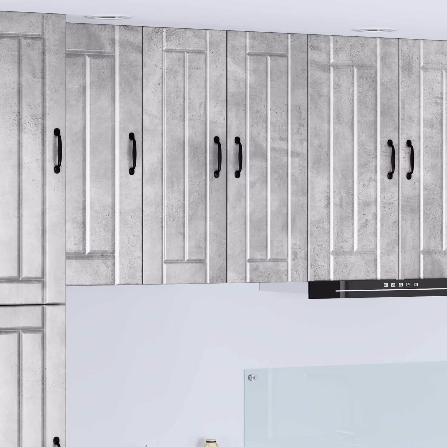 Set di 2 armadietti a muro LUCCA vidaXL, design moderno per cucina, colore grigio, L/P/H: 80 x 31 x 30 cm