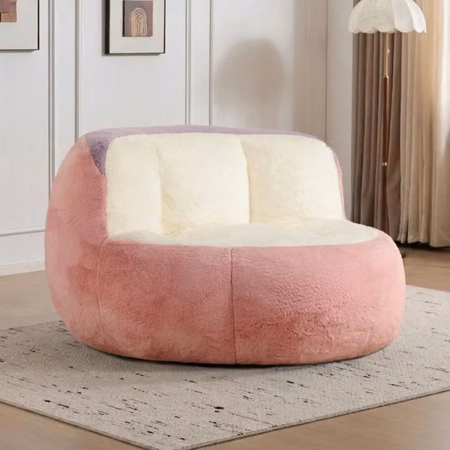 Pouf a sacco Mivray in tessuto multicolore e rosa per adulti