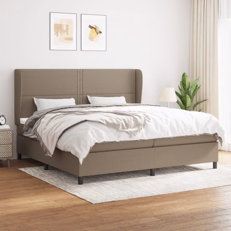 Maison Exclusive - Giroletto a Molle con Materasso Tortora 200x200 cm in Tessuto