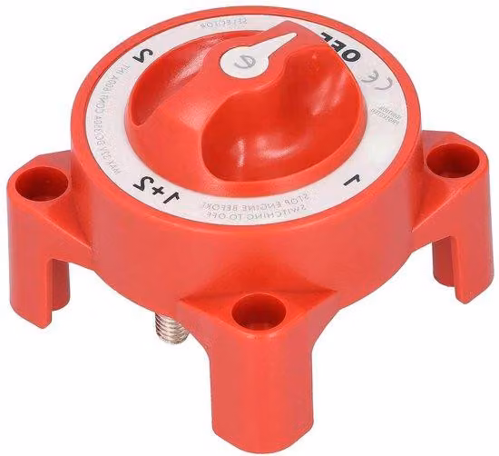 Presa principale impermeabile 32 V 350 A - Interruttore rosso a 4 posizioni per yacht e camper
