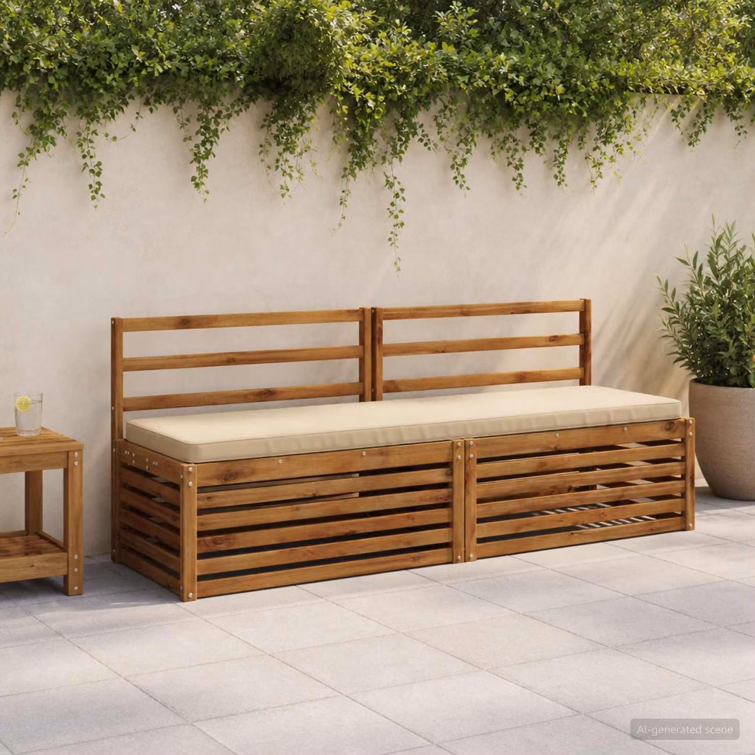 Cuscino per Panchina vidaXL VUGHT Beige in Poliestere con Rivestimento Rimovibile e Resistente ai Raggi UV
