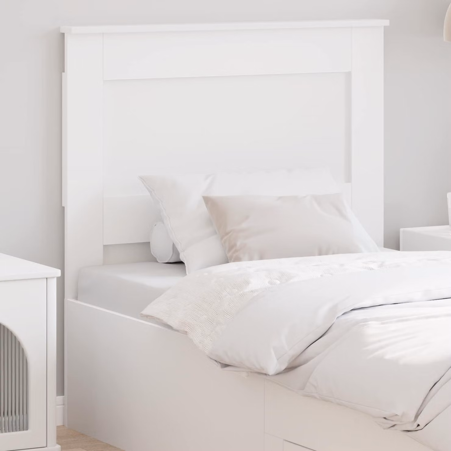 Testiera per letto moderna vidaXL in legno ingegnerizzato bianco