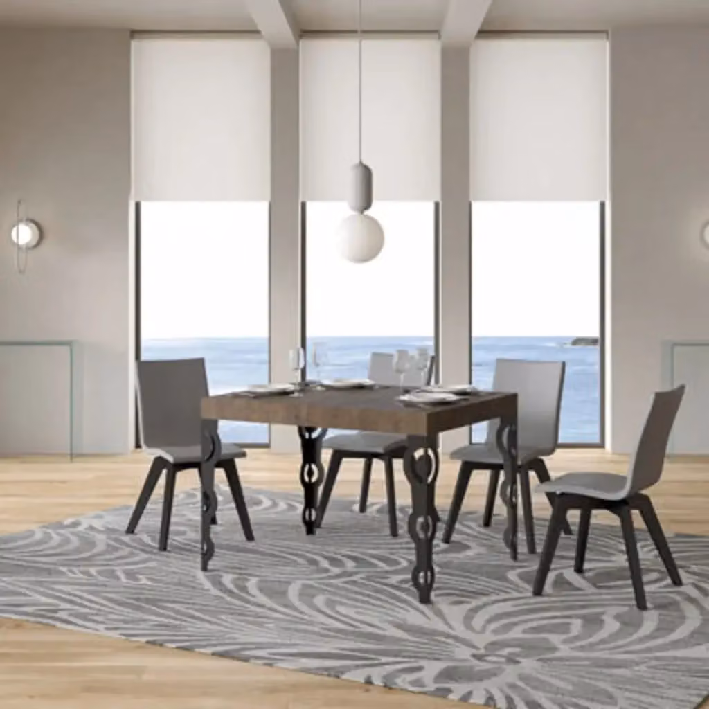 Tavolo allungabile Itamoby Karamay rettangolare colore noce con gambe antracite L: 110-194 cm, P: 70 cm – 2
