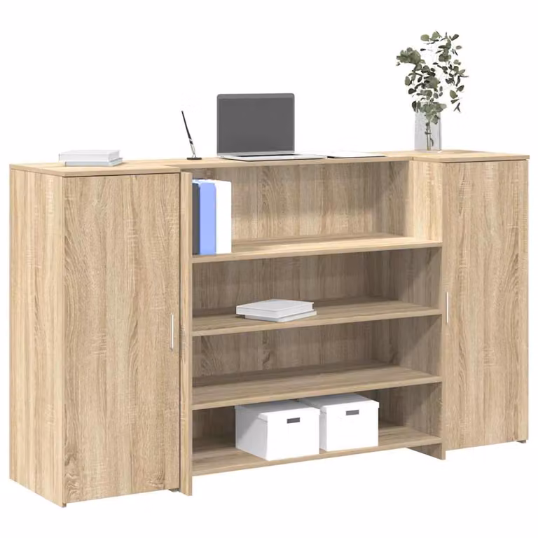 vidaXL Banco Reception in Legno Multistrato Rovere Sonoma Marrone L: 180 cm, P: 50 cm, H: 103,5 cm