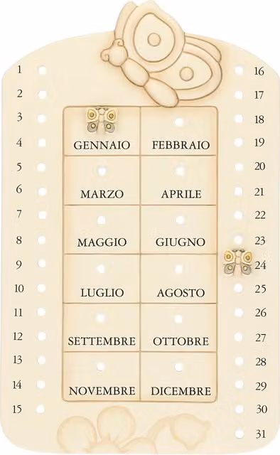 Calendario perpetuo da parete in ceramica Elegance Thun colore beige