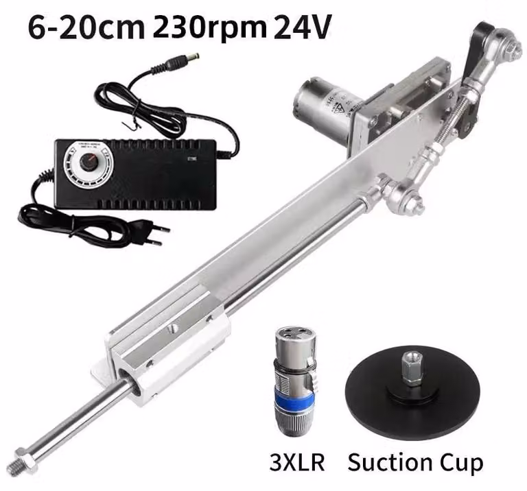 Attuatore lineare motorizzato - DC 24V - Motore integrato - Velocità regolabile - Corsa da 6 a 20 cm - Funzionamento silenzioso - Realizzato in lega di alluminio - Ideale per progetti di automazione fai-da-te - Colore: B