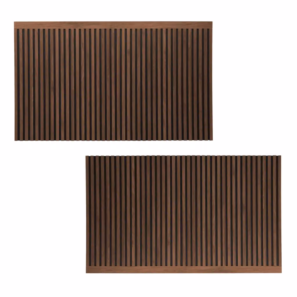 Testiera SWEEEK in legno massello con listelli fissi, colore noce, L: 165,4 cm, H: 100 cm, P: 15 cm – 2
