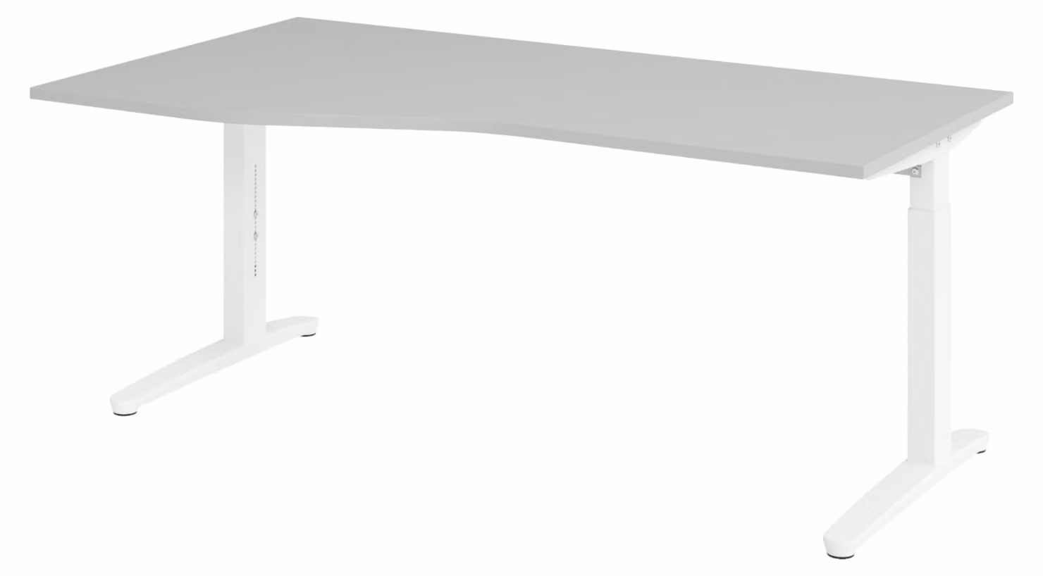 Scrivania bümö Serie XB - Decorazione: grigio, dimensioni: 180 x 100 cm, struttura: bianco