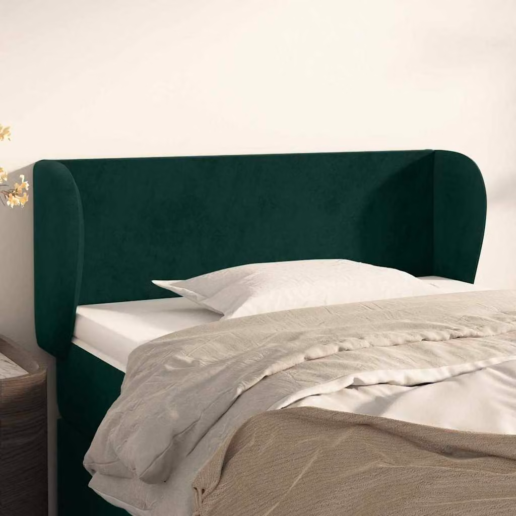 Testiera ad orecchio vidaXL in velluto verde scuro L: 83 cm, P: 23 cm, H: 78-88 cm
