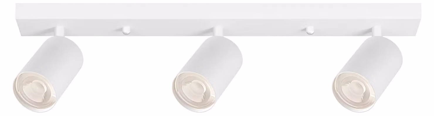 Faretto da soffitto a LED a 3 luci con attacco GU10, orientabile a 350° – moderno faretto da soffitto bianco Braytron