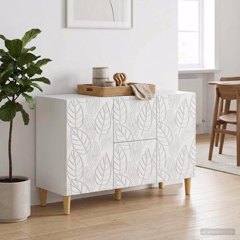 Credenza vidaXL bianca 89 x 34,5 x 60 cm in materiale derivato dal legno