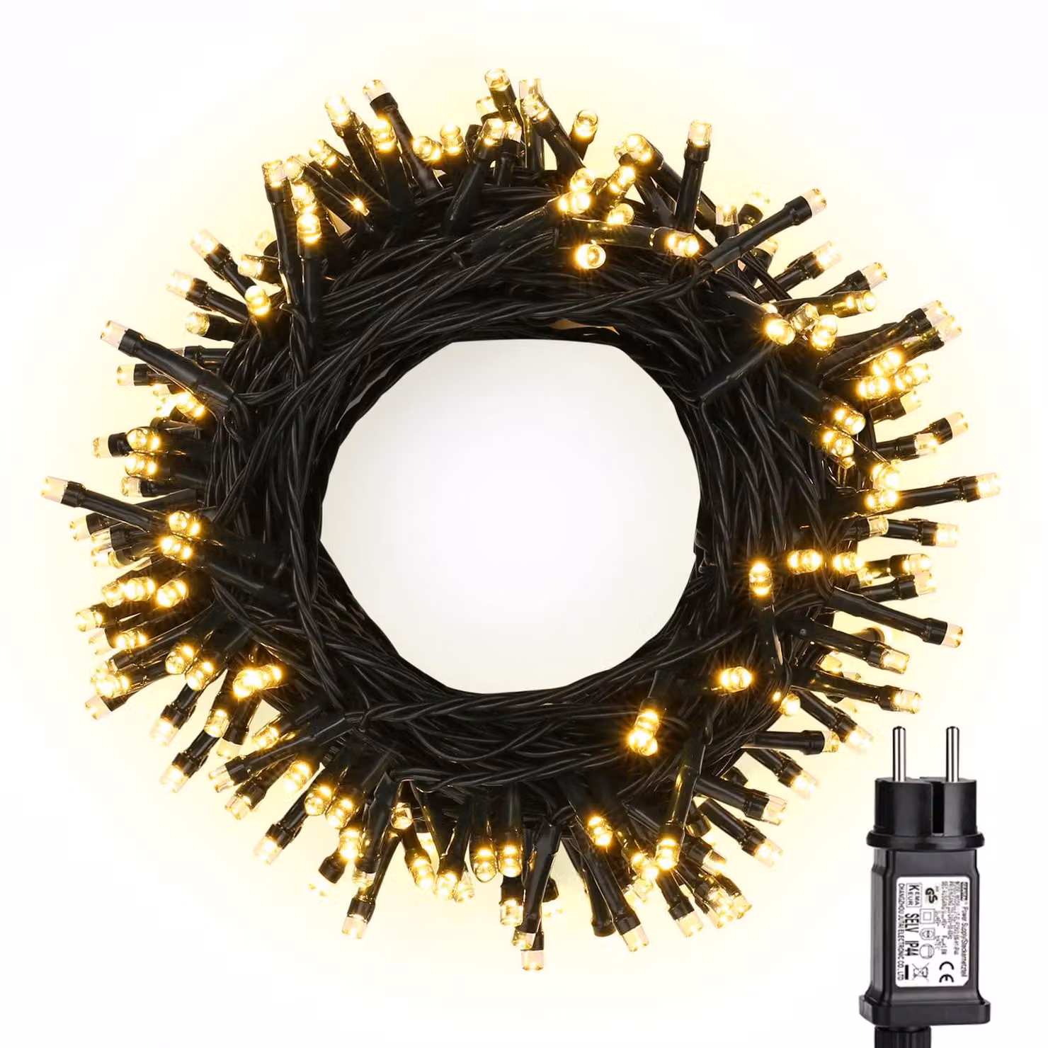 Catena luminosa a LED, 200 LED, luce bianco caldo, 20 metri, 8 modalità, grado di protezione IP44, adatta per interni ed esterni