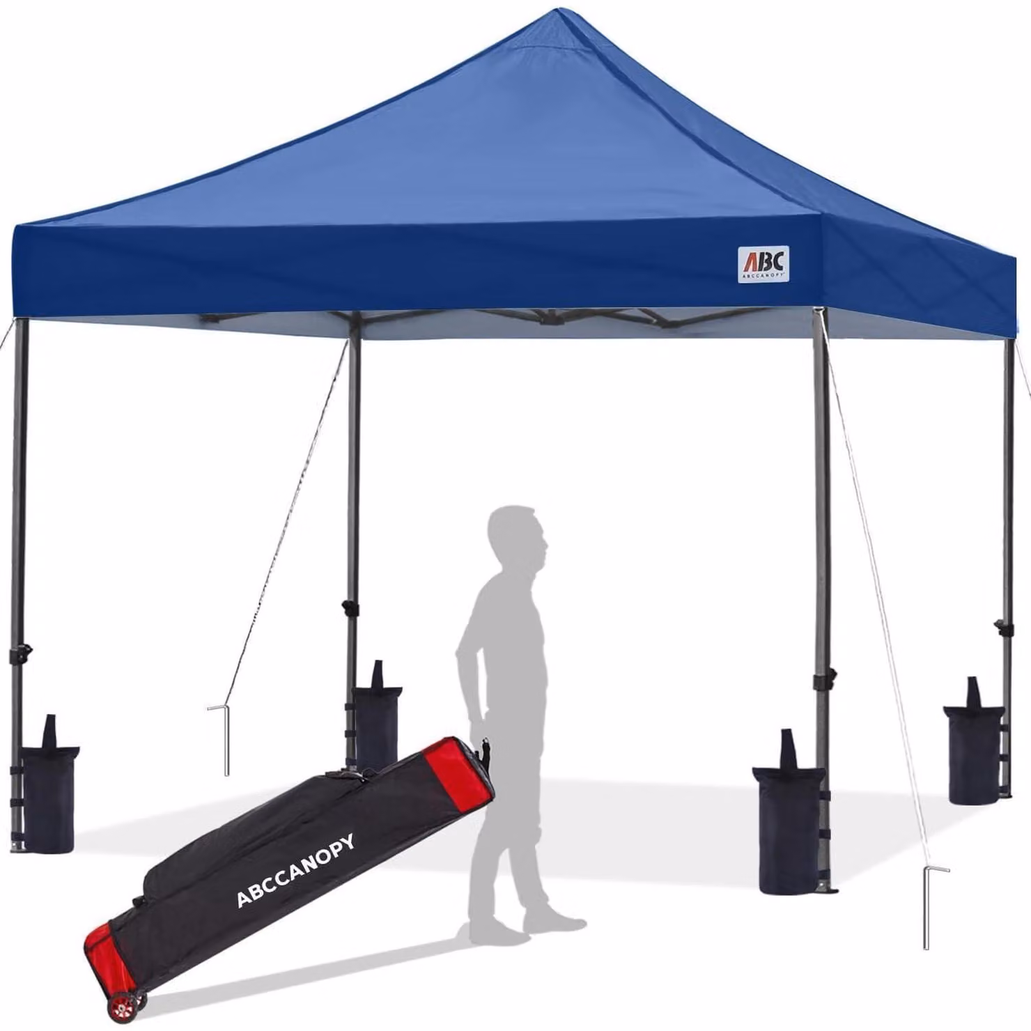 Tenda da giardino pop-up, dimensioni 2,5x2,5 metri, colore blu navy, impermeabile, con accessori