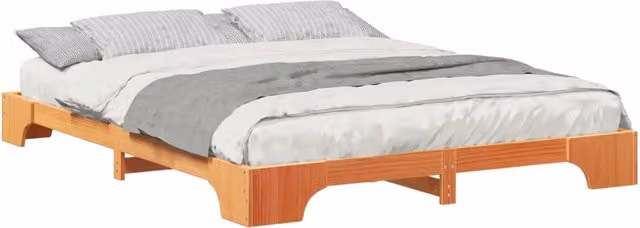 Letto matrimoniale | Letto per adulti | Struttura del letto Marrone 160 x 210 cm Pino massello
