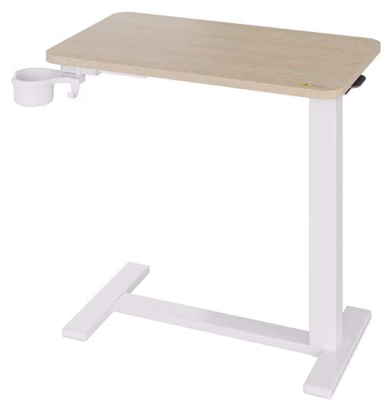 Tavolino regolabile in altezza, design mobile, realizzato con materiali naturali