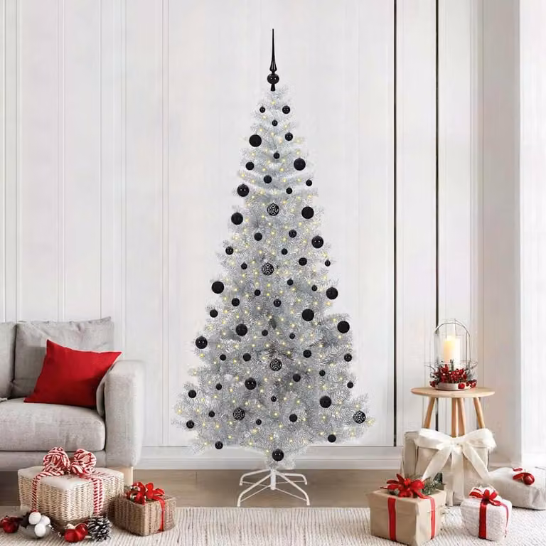 Maison Exclusive - Albero di Natale argentato, 210 cm, materiale: PET