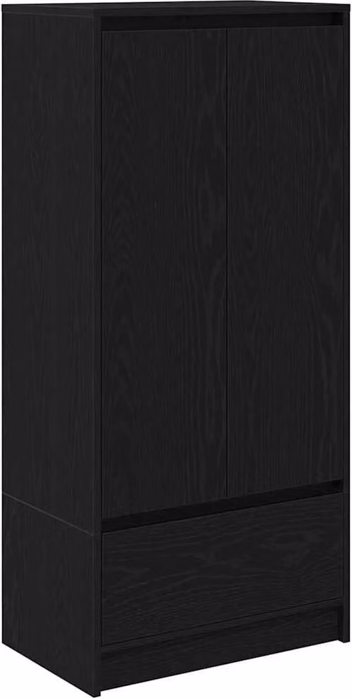 Armadio con Cassetto Rovere Nero 55,5x34x119,5 cm in Truciolato
