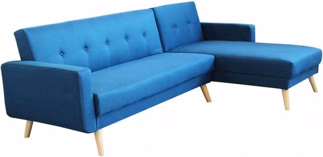 Divano Letto Arthur GIORDANOSHOP in Tessuto Blu Melange con Funzione Letto L/P/H: 176 x 84 x 84 cm