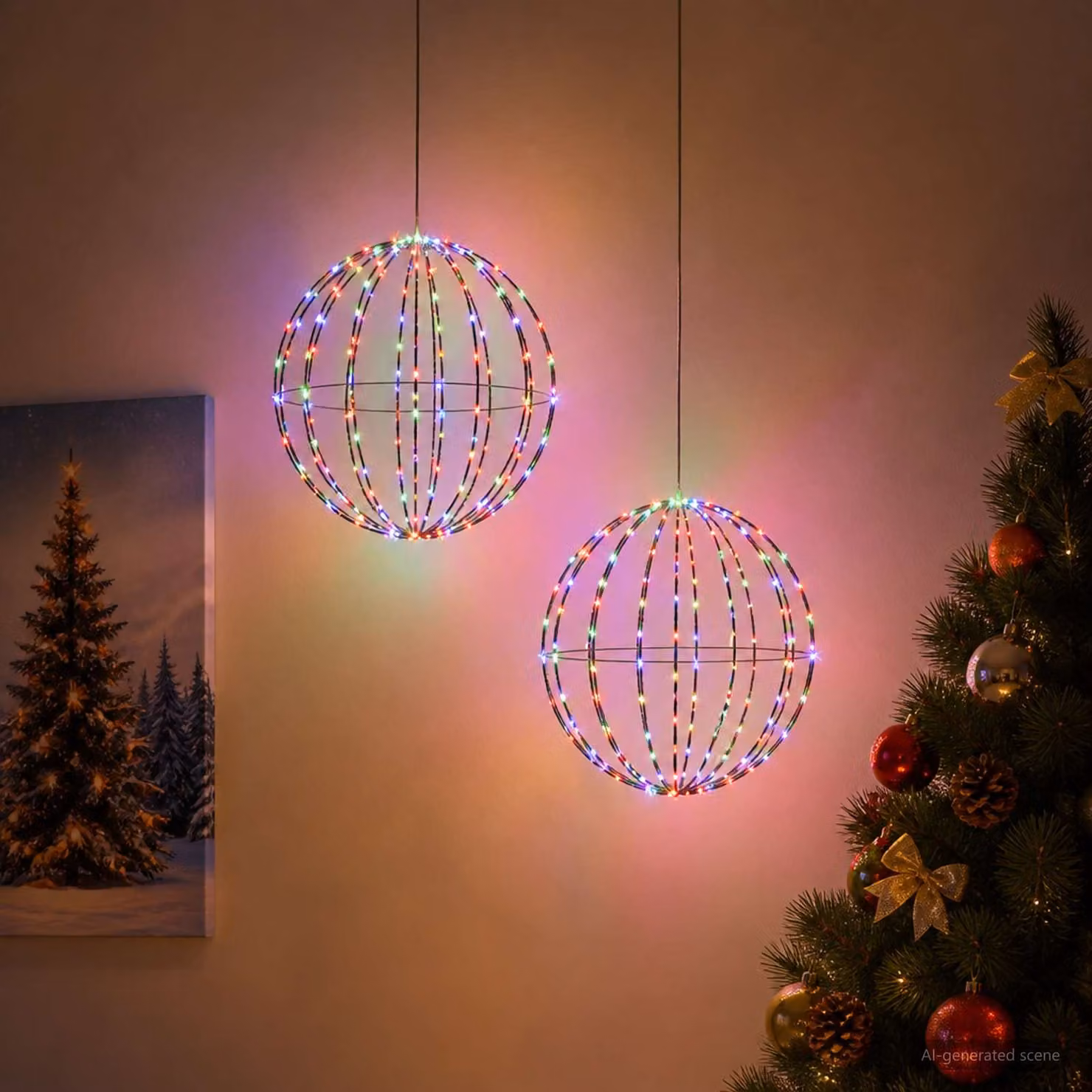 vidaXL Luce a punta di Natale 2 pz 192 LED Multicolore