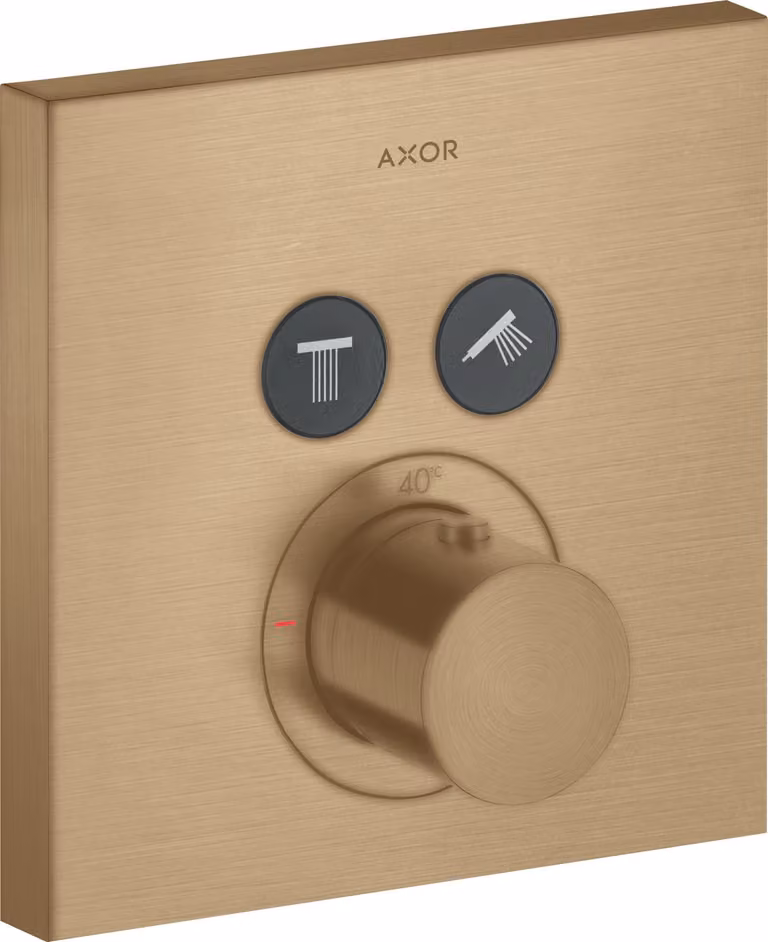 hansgrohe AXOR Starck ShowerSelect Thermostat carré à encastrer pour 2 consommateurs, 36715140, 36715140