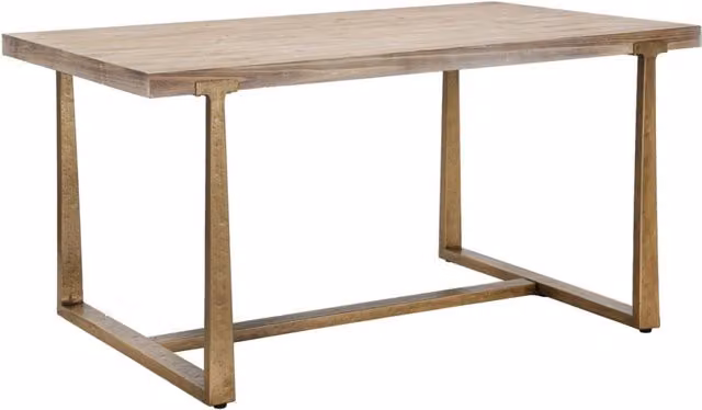 Tavolo da pranzo rettangolare Vikasa Home Ankara in MDF e metallo, colori marrone e oro, L: 150 cm, P: 90 cm, H: 78 cm