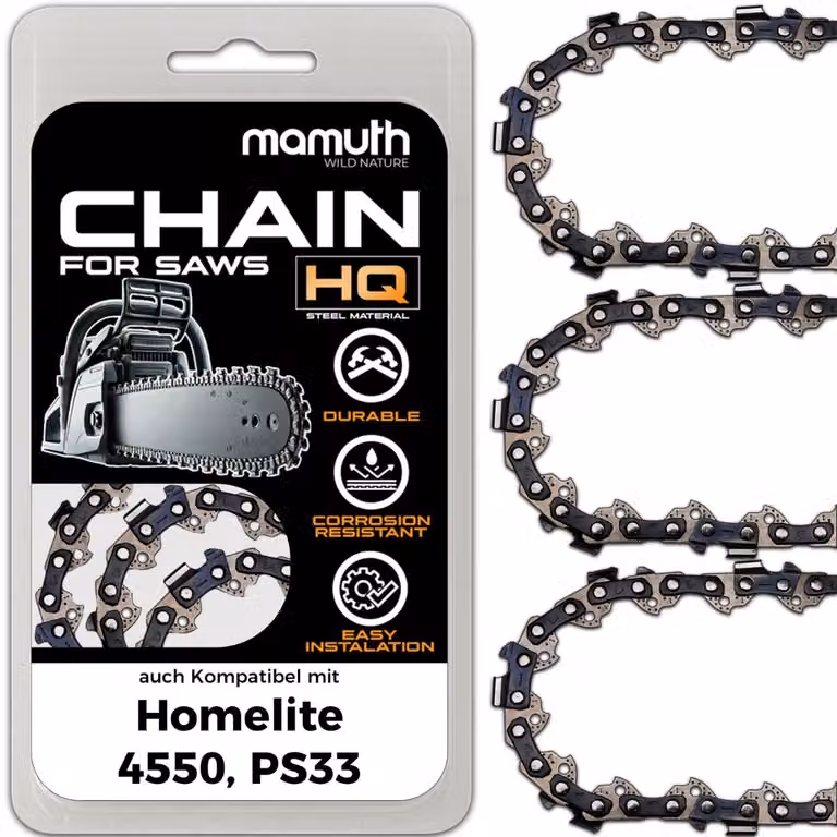 3 catene per motosega, lunghezza 40 cm, passo 1,3 mm, larghezza 3/8", modello 57 TG, compatibili con le motoseghe Homelite 4550 e PS33