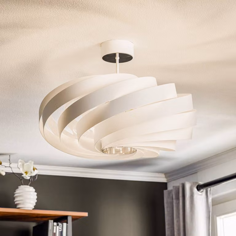 Plafoniera soffitto Vento Domiluce, dimmerabile, Bianco / Opale, Soggiorno / Sala da pranzo, Metallo, Moderno, Plafoniera