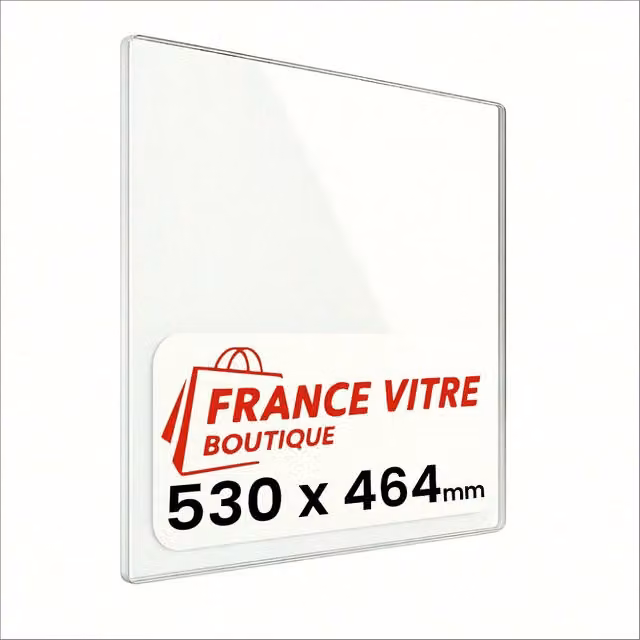 530 x 464 x 4 mm - Vetro per stufa a legna - vetro camino di ricambio - vetro per caminetto resistente al fuoco - France Vitre