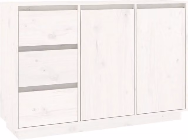 Credenza | Madia | Buffet da pranzo | Armadio da pranzo Bianca 111x34x75 cm in Legno Massello di Pino