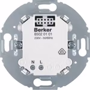 Berker 85020101 Inserto di alimentazione per sistema radio KNX, montaggio a incasso, supporto rotondo