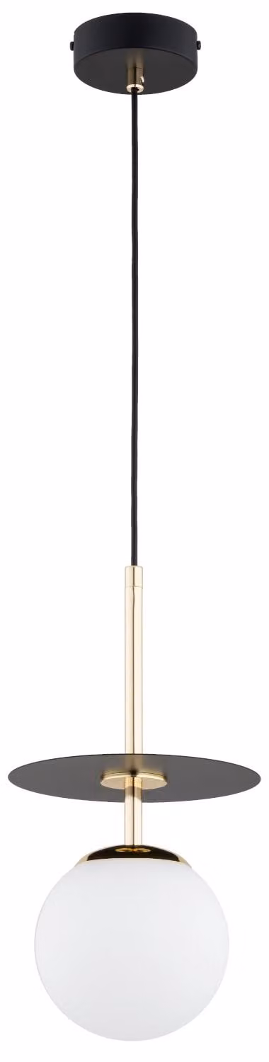 Lampada a sospensione a sfera bianca QEENCY nera 1xE14x10W in metallo, dimensioni: 80x20x20 cm, IP20, Alfa