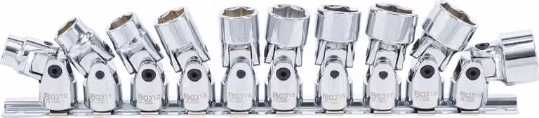 BGS 205 Set di bussole per giunti cardanici esagonali | attacco quadro 10 mm (3/8") | SW 10 - 19 mm | 10 pz.