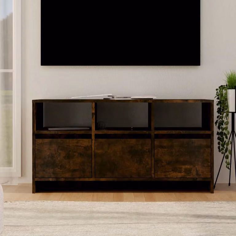 Mobile Porta TV vidaXL Rovere Fumo Marrone in Truciolato e MDF L 102 cm, P 37,5 cm, H 52,5 cm