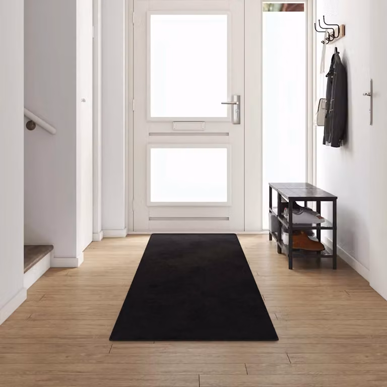 Runner in moquette vidaXL nero, moderno e antiscivolo, 100% polipropilene, L 80 cm x P 500 cm