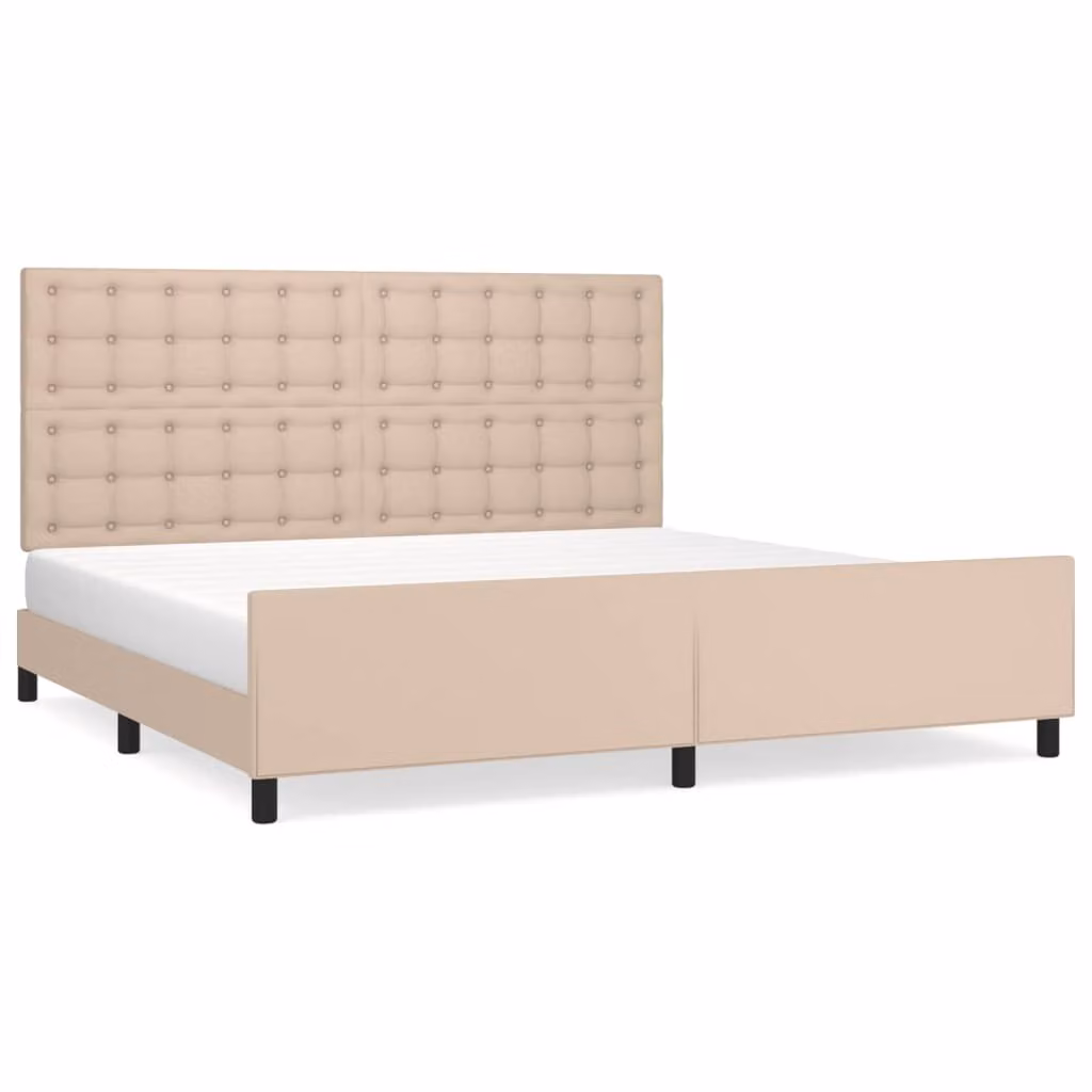 Giroletto con Testiera Cappuccino 200x200 cm in Pelle finta